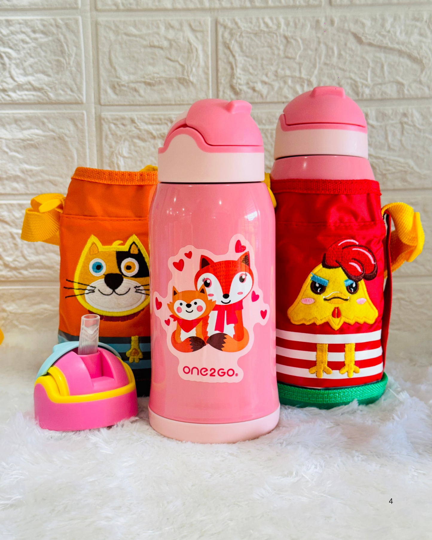 Cover Water Bottle With Dual Cap