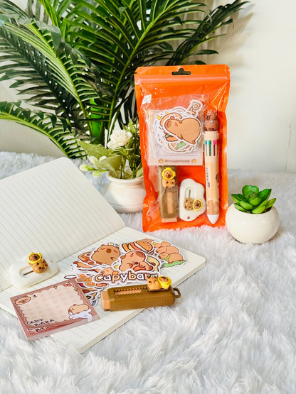 Premium Capybara 5ps Stationery Set