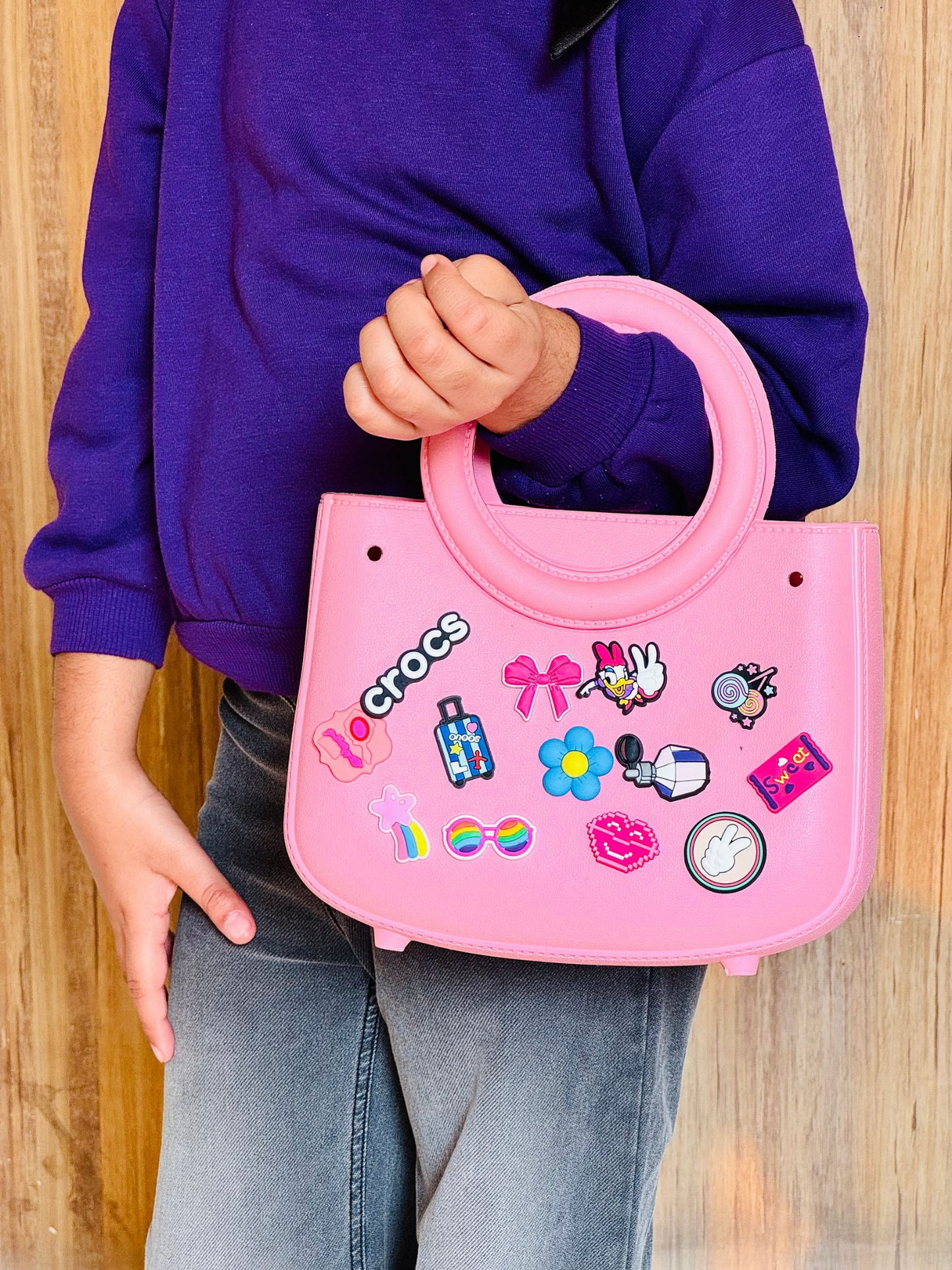 Round Handle Crocs Beach Bag