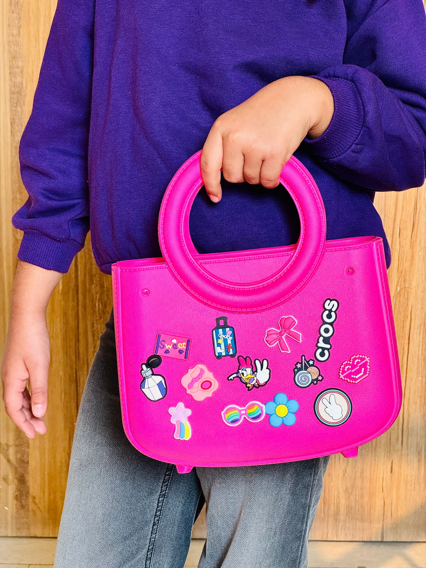 Round Handle Crocs Beach Bag