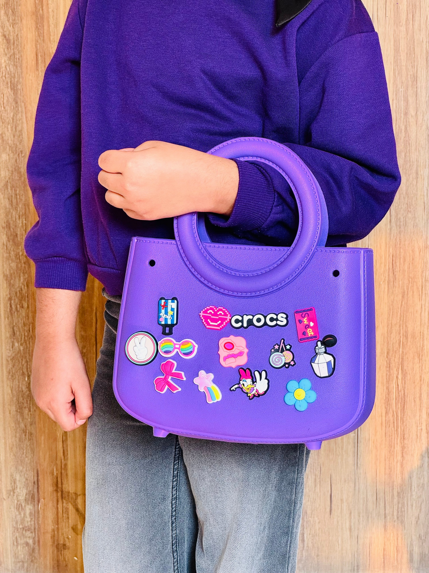 Round Handle Crocs Beach Bag