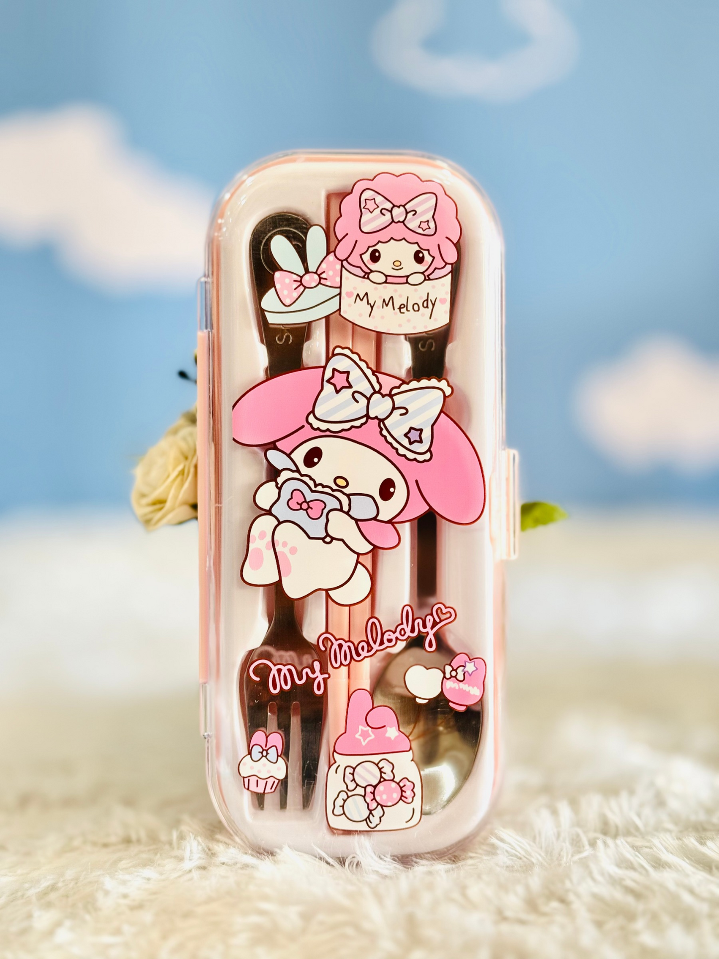 Sanrio Cutlery Set With Chopsticks