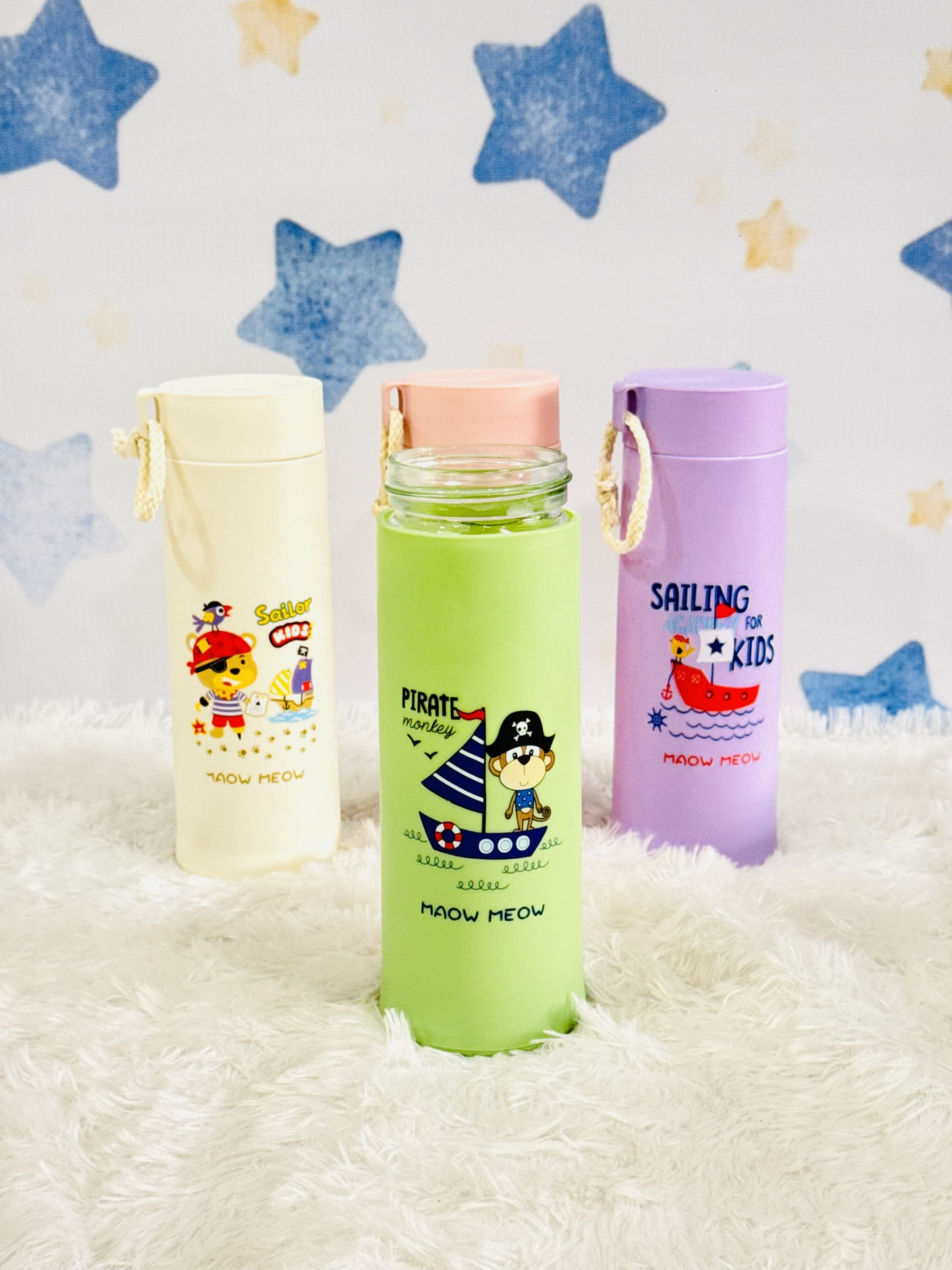 400ml Cartoonistic Glass Bottle