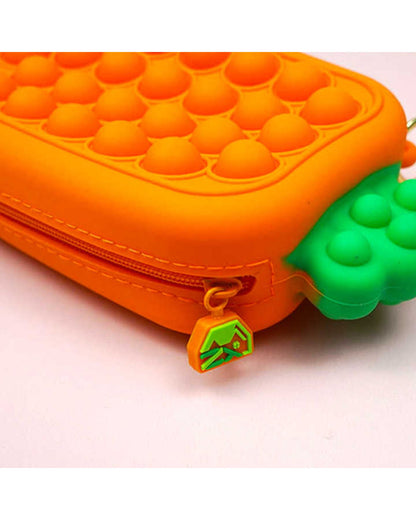 Carrot Silicone Pop It Pencil Pouch