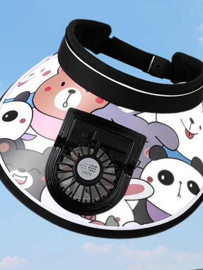 Kids Visor Hat With Fan