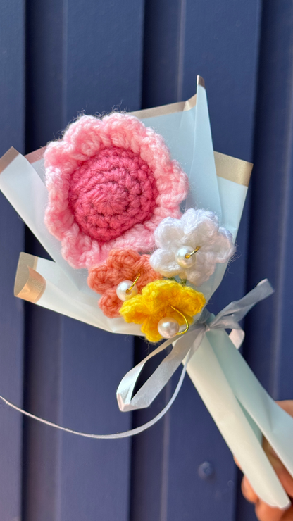 Mini Handcrafted Crochet Flower Bouquet