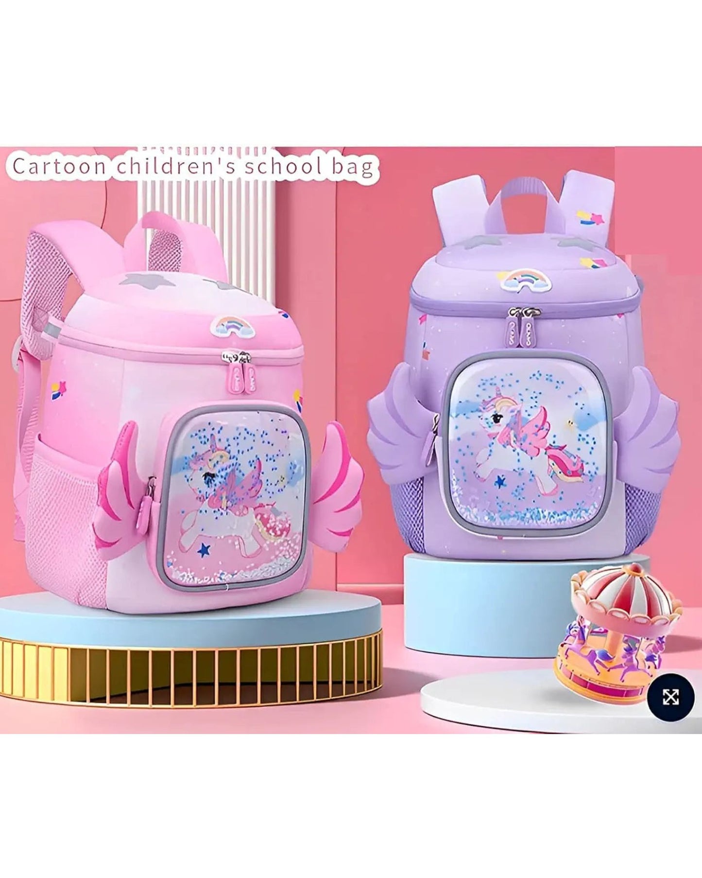 3D Unicorn School Backpack