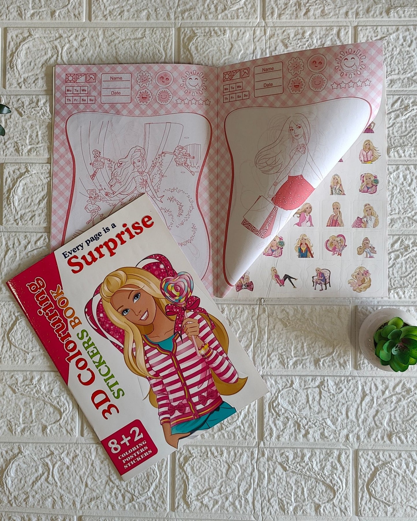 3D Colouring Stickers Book
