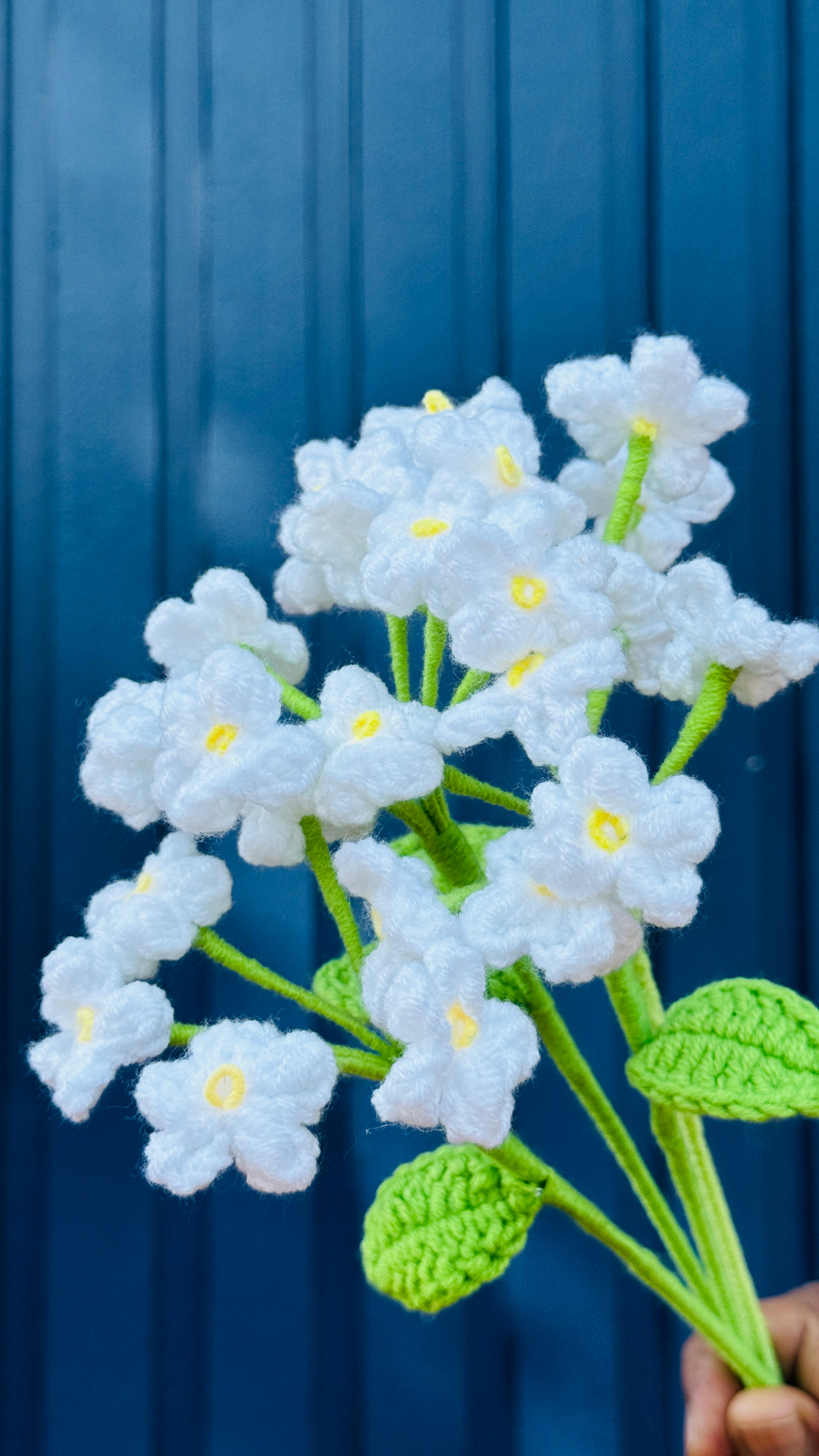 18" Forget Me Not Handcrafted Crochet Flower