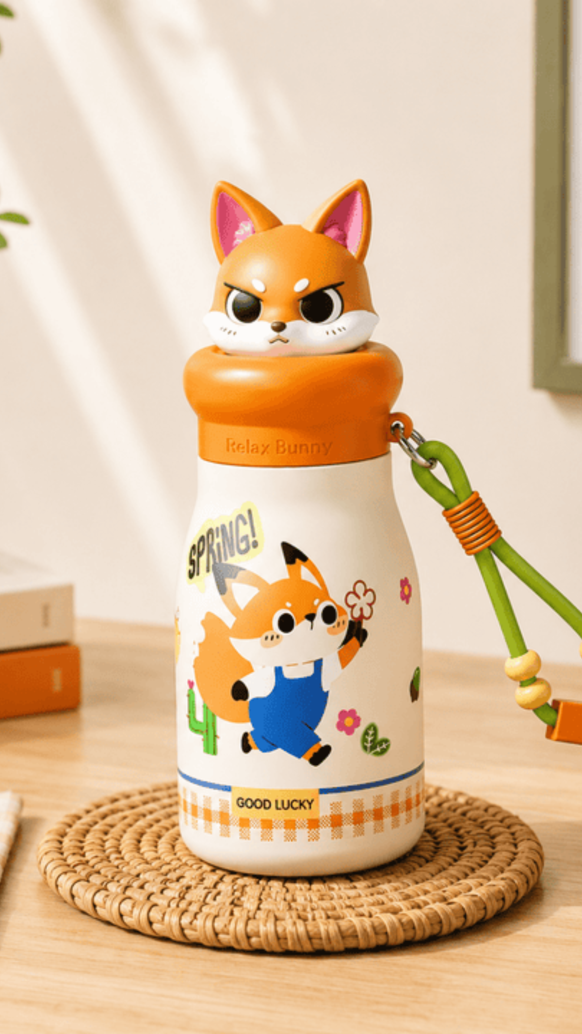 500ml Animal Series Insulated Water Bottle With Carry Strap