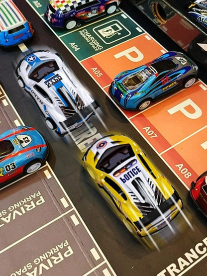 48pc Mini Racing Cars With Container