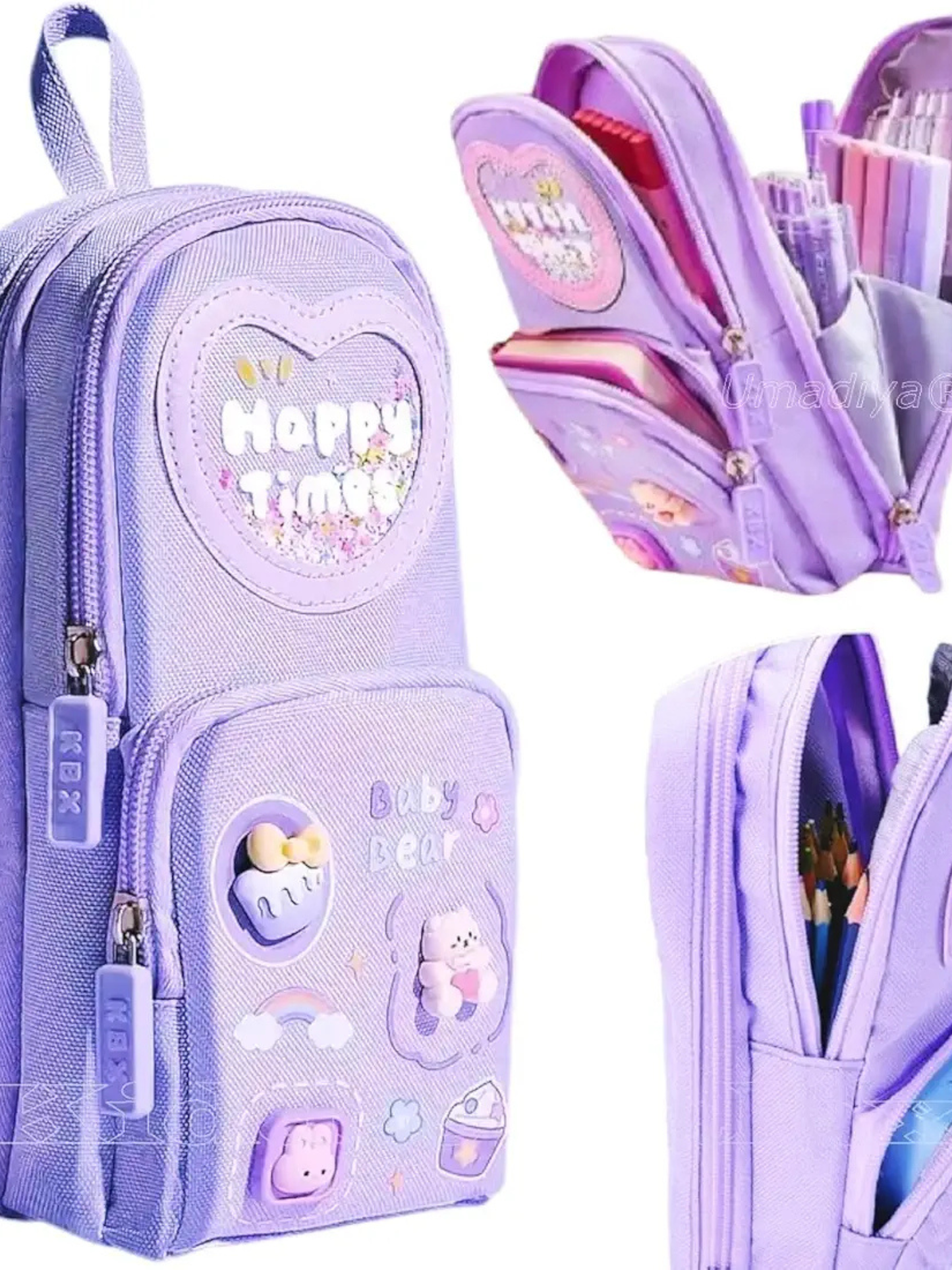 3 Zip Vertical Stationery Pouch