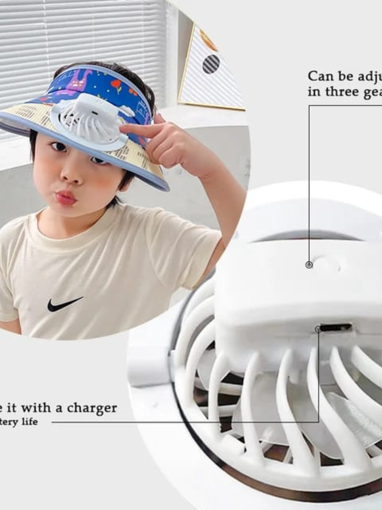 Kids Visor Hat With Fan