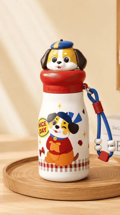 500ml Animal Series Insulated Water Bottle With Carry Strap