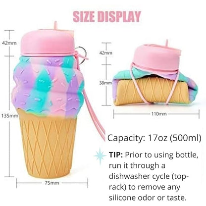 Silicone Icecream Water Bottle