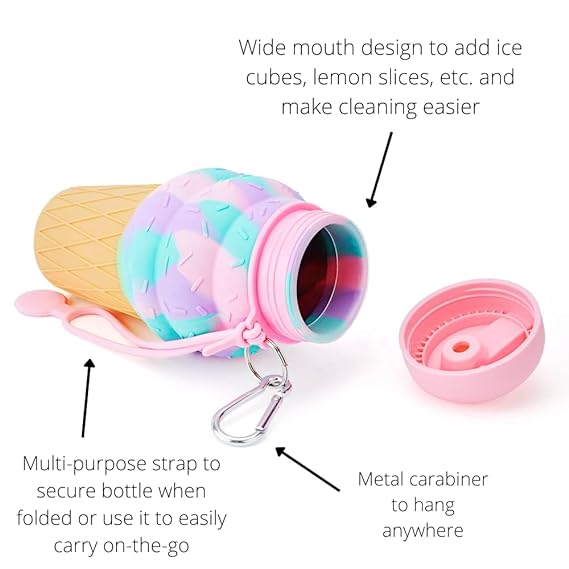 Silicone Icecream Water Bottle