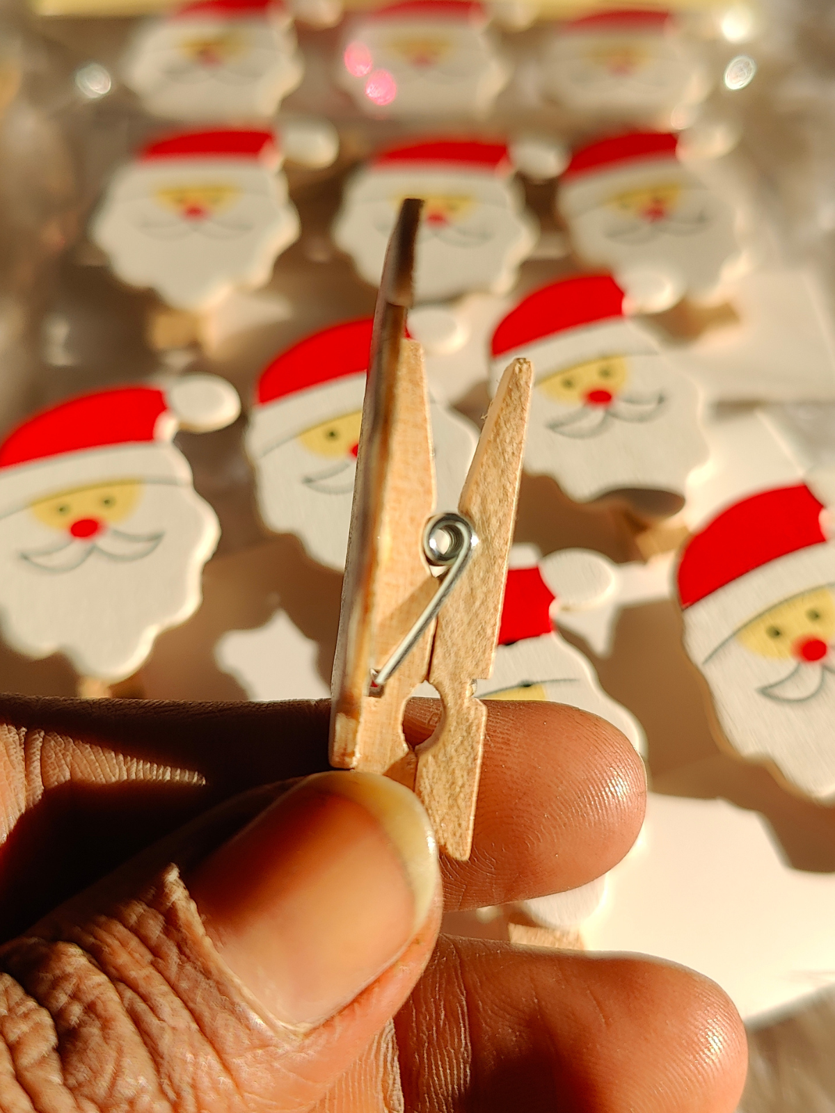 Christmas Wooden Photo Clip (Pack Of 6)