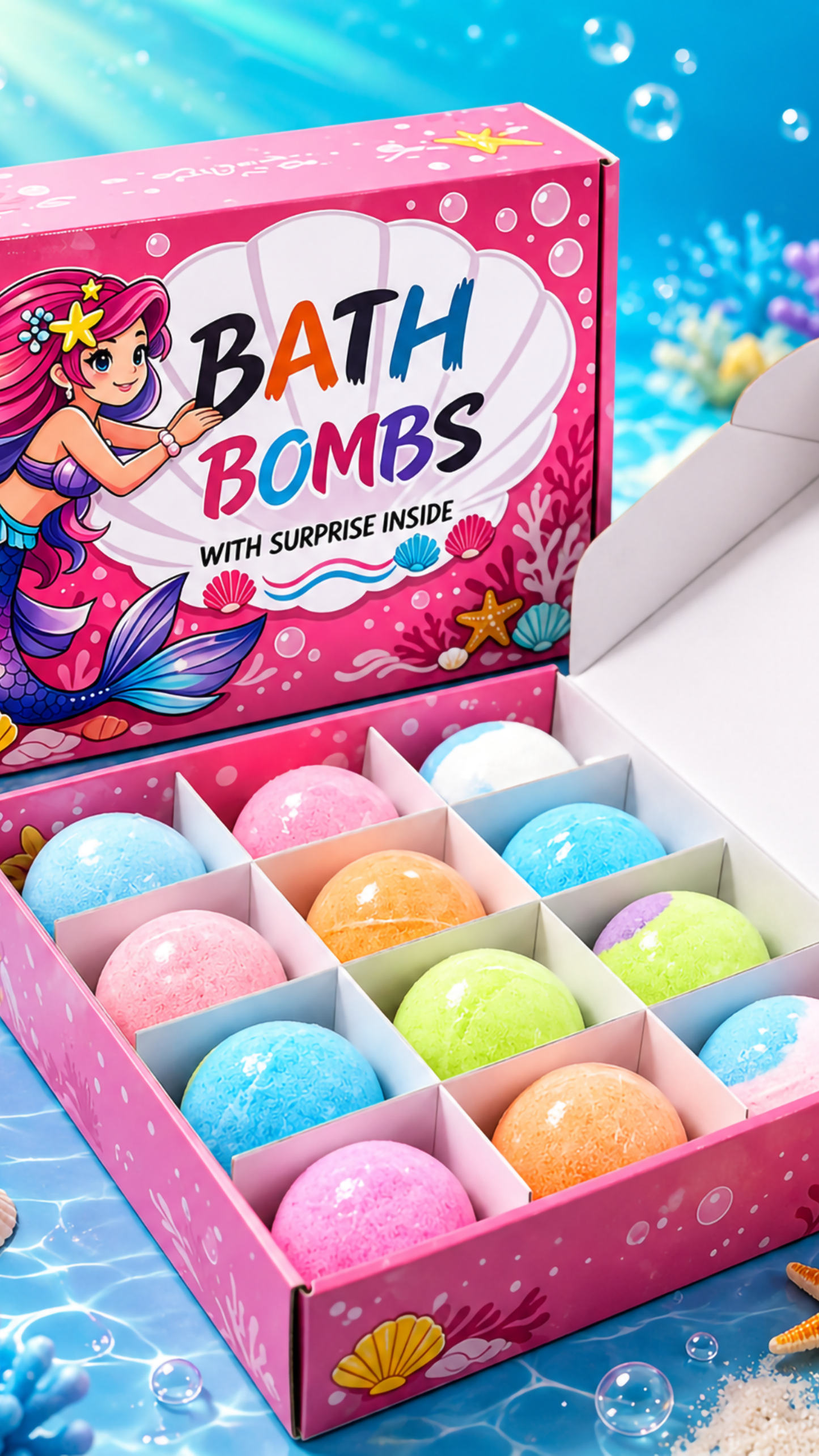 Colorful Bath Bombs With Inside Surprise Toy (Pack Of 2)