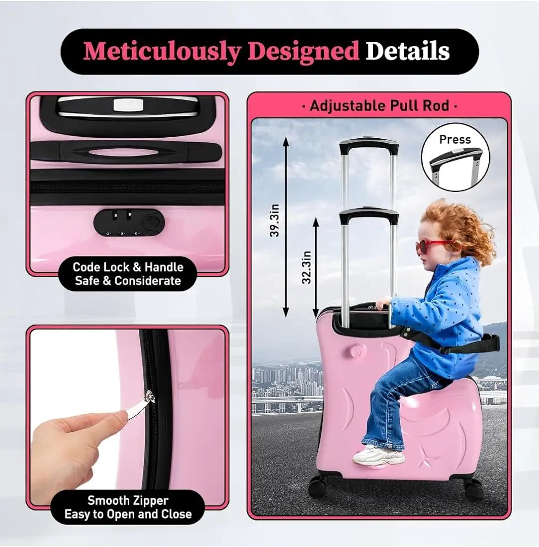 Unicorn Suitcase Trolley Bag With Scooter Ride