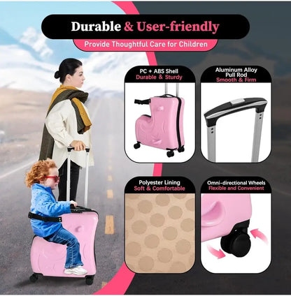 Unicorn Suitcase Trolley Bag With Scooter Ride