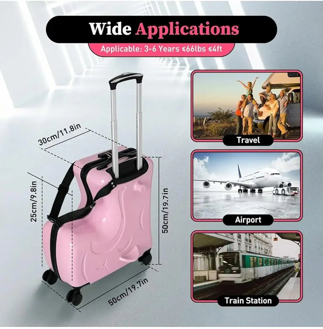 Unicorn Suitcase Trolley Bag With Scooter Ride