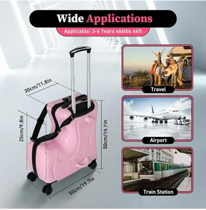 Unicorn Suitcase Trolley Bag With Scooter Ride