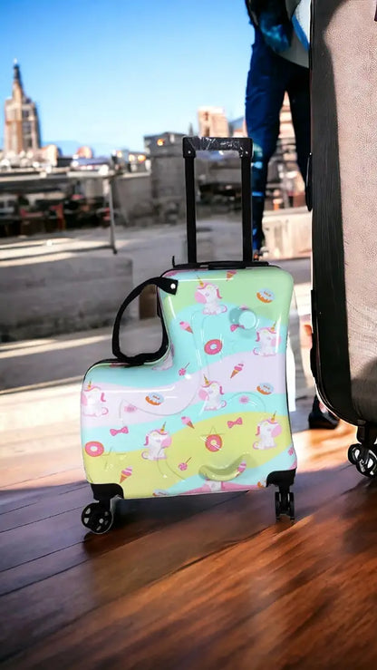 Unicorn Suitcase Trolley Bag With Scooter Ride