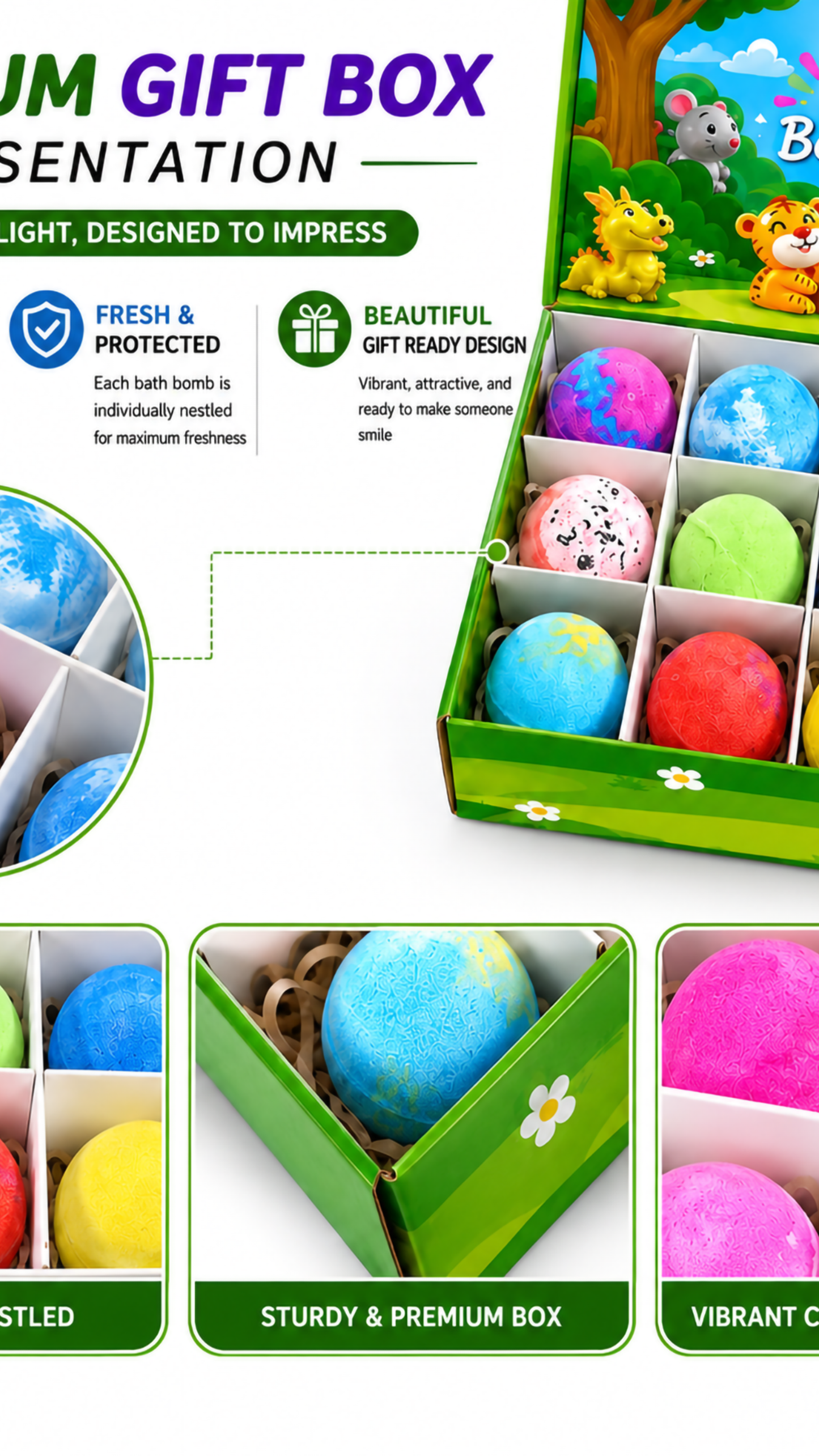 Colorful Bath Bombs With Inside Surprise Toy (Pack Of 2)