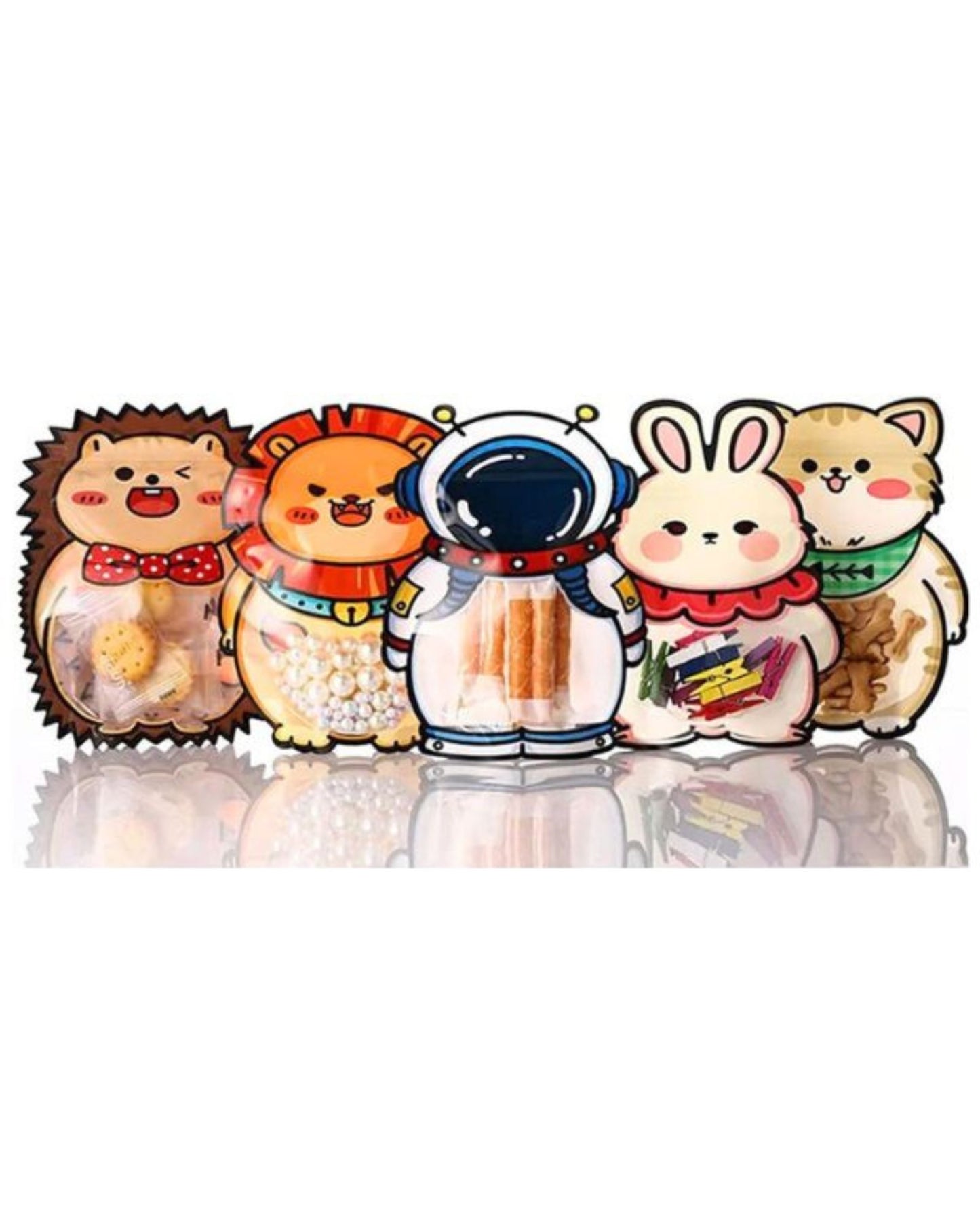 Cartoon Zip Lock Bag (Set Of 10)