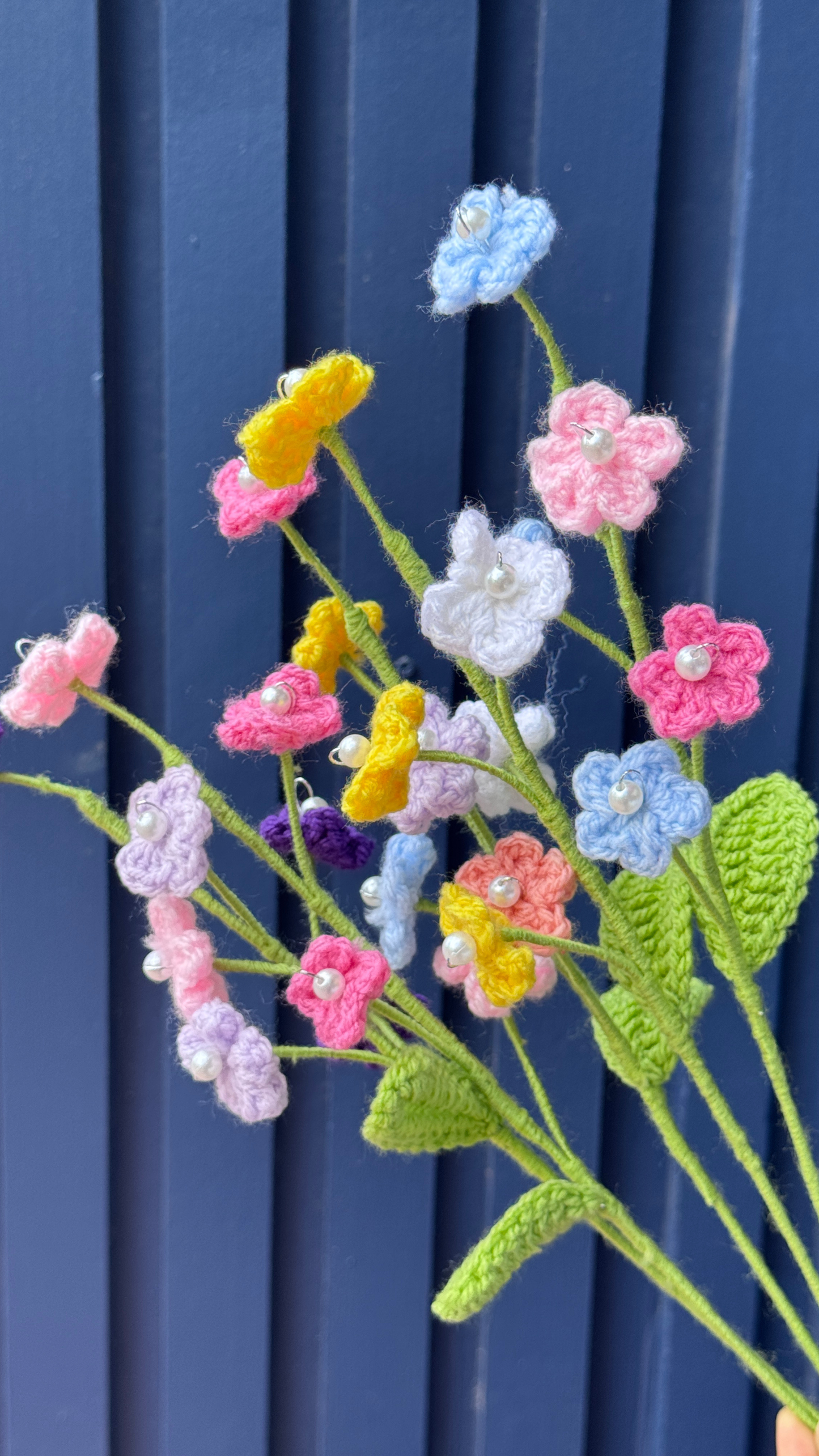 Colourful Forget Me Not Handcrafted Crochet Flower