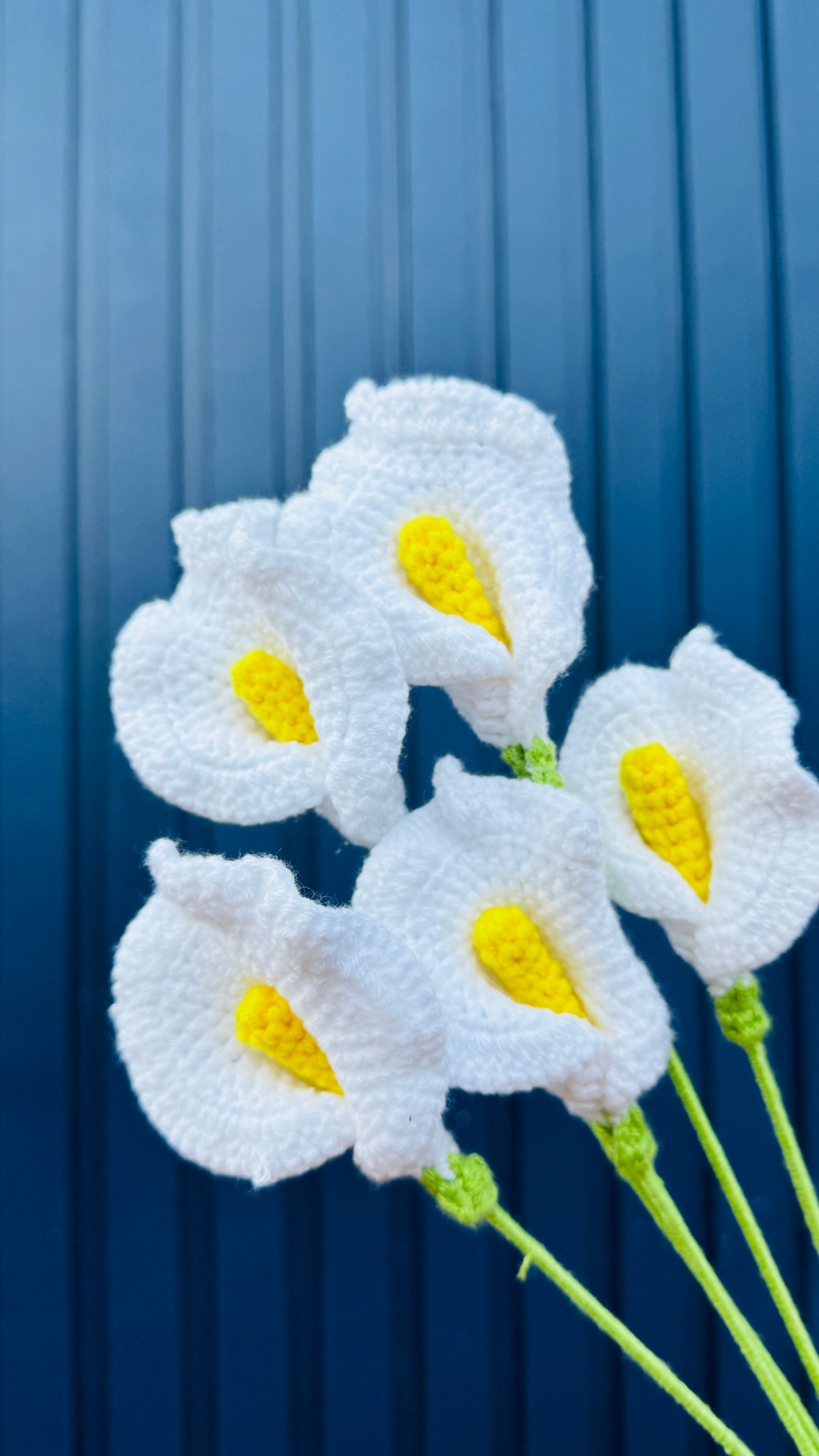 18" White Lily Handcrafted Crochet Flower