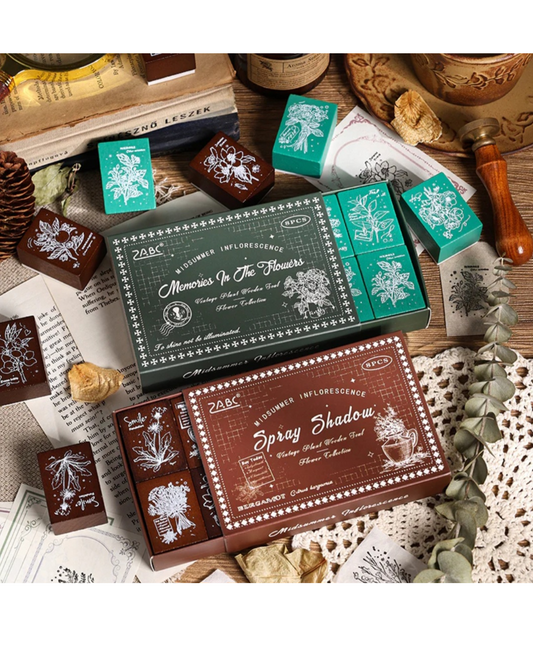 Vintage Wooden Stamp (8 Pcs)