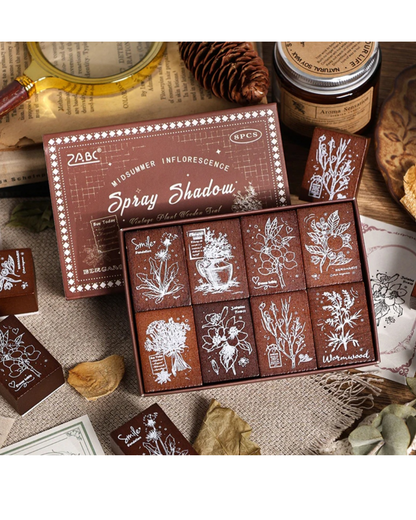 Vintage Wooden Stamp (8 Pcs)