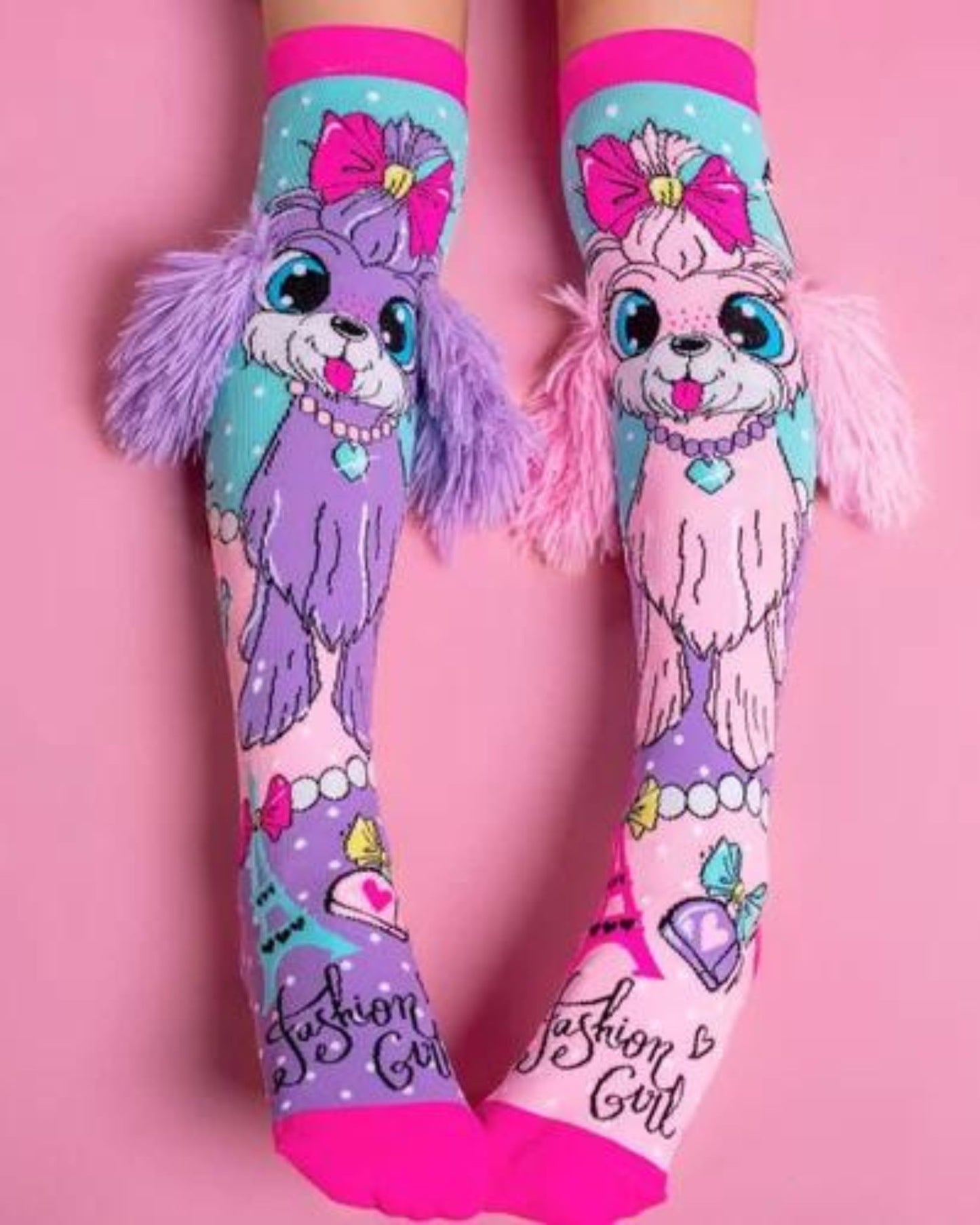 Puppy With Flurry Ears Long Socks