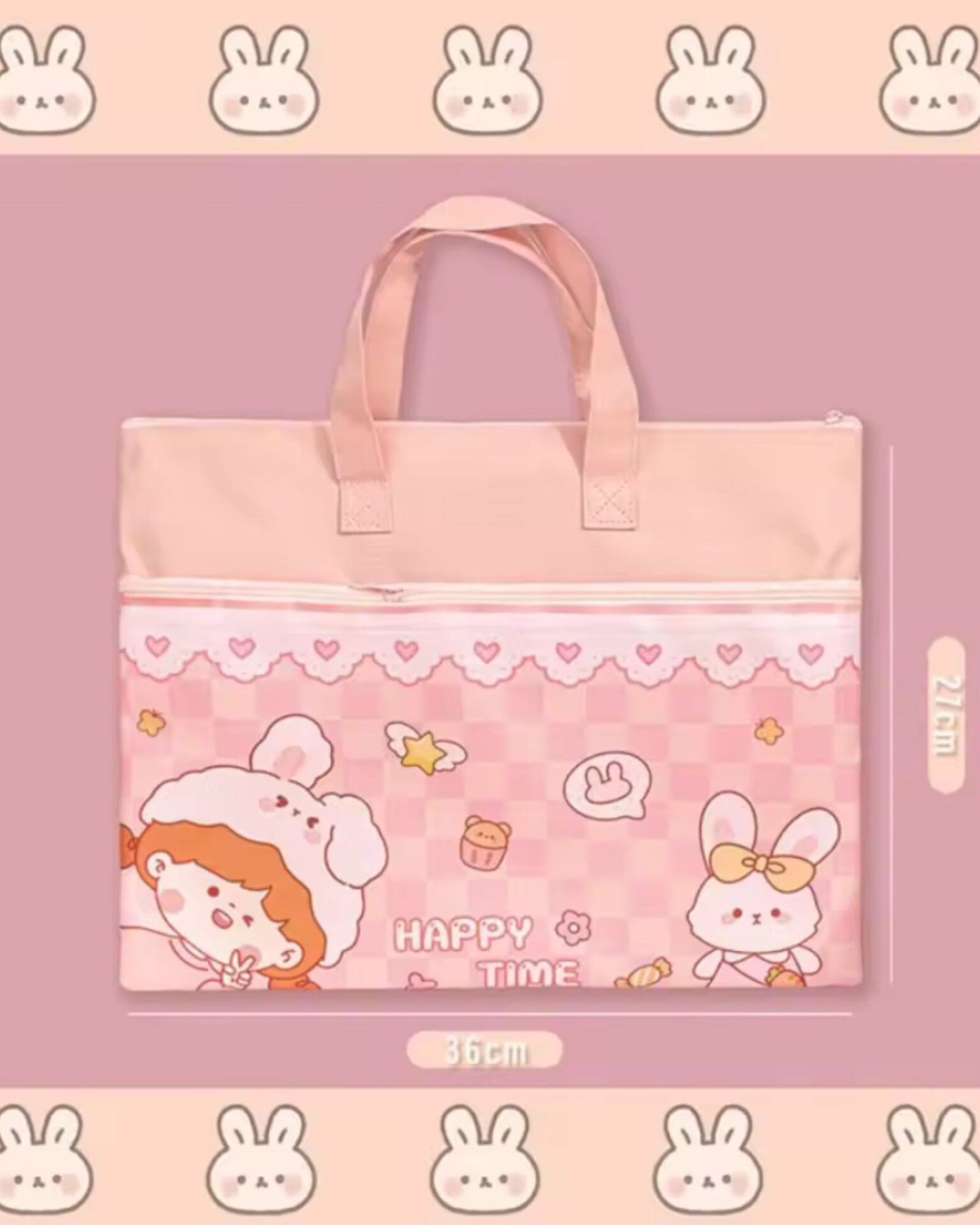 Cartoonistic Carry Bag With Zip Lock