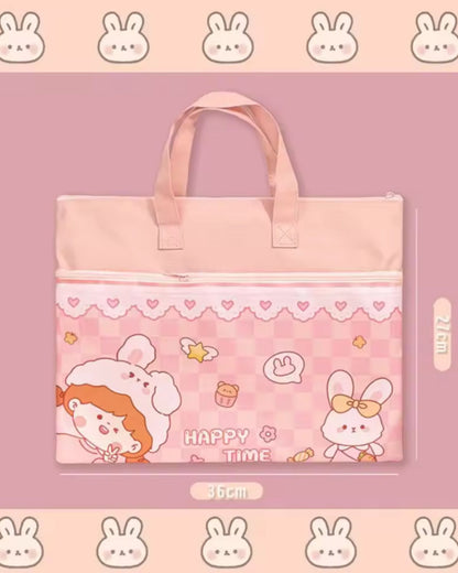 Cartoonistic Carry Bag With Zip Lock