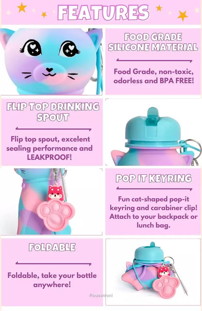 Silicone Cat Water Bottle